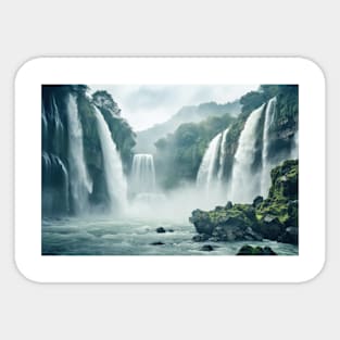 Waterfall Majestic Beautiful Landscape Sticker
